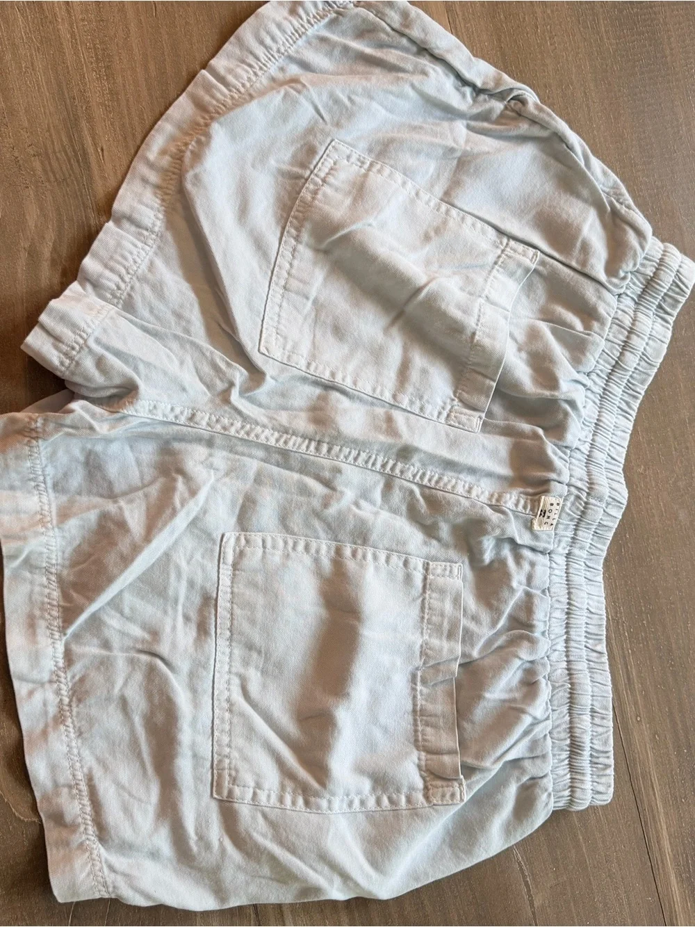 Billabong Light Blue Elastic Waist Drawstring Shorts